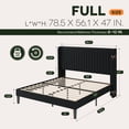 thumbnail image 4 of Einfach Full Bed Frame, Upholstered Platform Bed with Wingback Headboard, No Box Spring Required, Black, 4 of 10