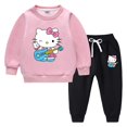 thumbnail image 3 of Conjunto de suéter de ropa para niños de Hello Kitty nuevo para niñas más terciopelo grueso cálido invierno Casual deportes conjunto de manga larga para niños, 3 of 5