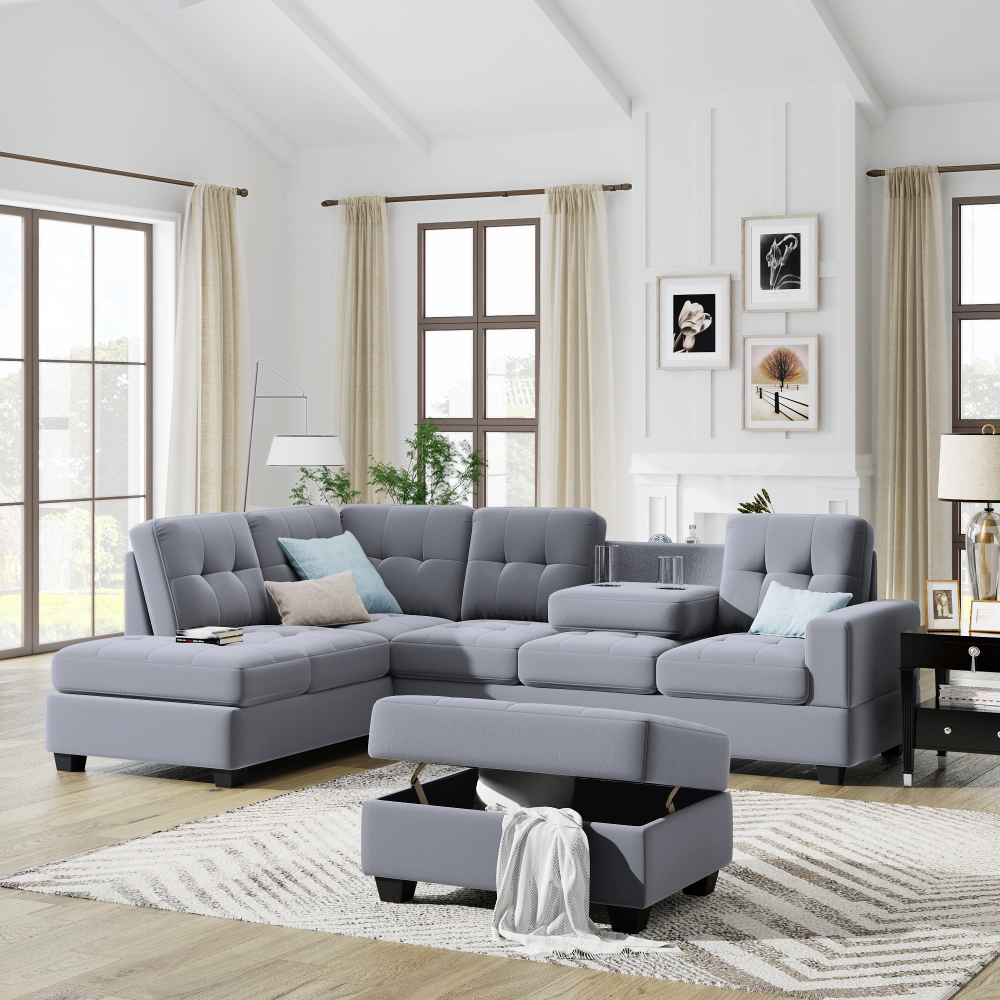 Homata Sectional Sofa for Living Room 3 Piece, LShape Sofa Set with