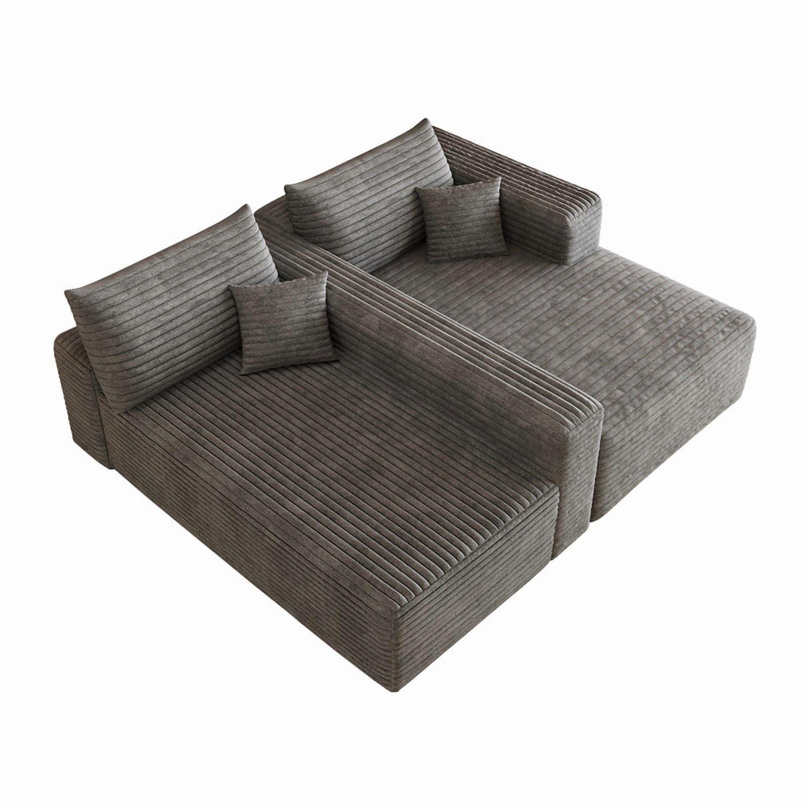 103" Cloud Sectional Sofa, Modern L-Shaped Modular Couch with Chaise Lounge, Minimalist Comfort Deep Seat Sofa for Living Room, Apartment, Bedroom, No Assembly Required