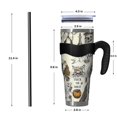 thumbnail image 4 of 40oz Tumbler,Beige Halloween Skull Pumpkin Pattern Insulated Tumblers with Removable Handle,Stainless Steel Double Vacuum Coffee Tumbler Cup with Straw for Home,Office,Travel,Party, 4 of 5