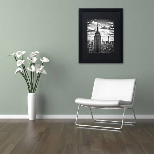 Trademark Fine Art "New York Skyscrapers" Canvas Art by Philippe Hugonnard, Black Matte, Black Frame