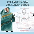 thumbnail image 4 of Oversized Wearable Blanket Hoodie,Teal Gold Marble Pattern Sherpa Blanket Hoodie with Super Pockets,Super Warm Fuzzy Pullover for Women & Men, 4 of 6