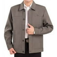 thumbnail image 6 of Maoxin Jackets for Men Solid Color Button Pocket Long Sleeved Lapel Casual Jacket Gray 3XL, 6 of 7