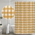 thumbnail image 7 of Ginger Yellow Buffalo Plaid Bathroom Shower Curtains with 12 Hooks Polyester Waterproof Shower Curtain for Stalls and Bathtubs Farmhouse Retro Checked Decorative Bathroom Privacy Curtain 66x72 Inches, 7 of 7