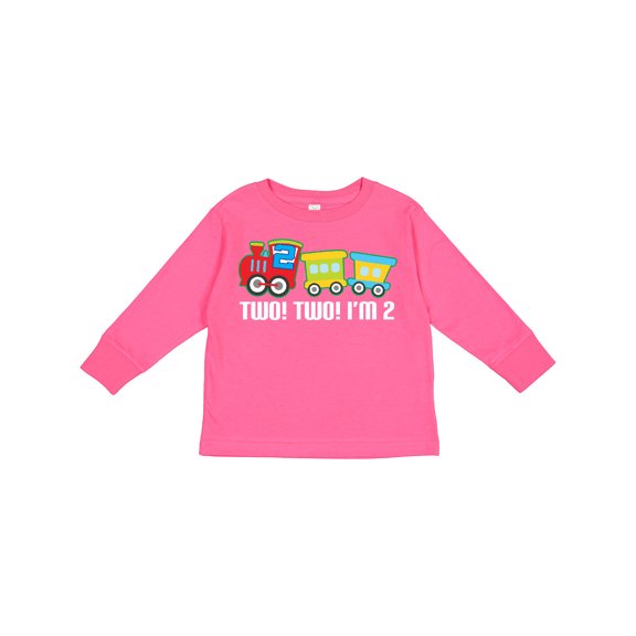 Inktastic 2nd Birthday Two Two Train Boys Long Sleeve Toddler T-Shirt