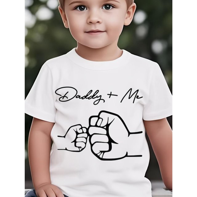 Fun "Dad And Me" Birthday Gift T-Shirts for Kids -8, Suitable for Boys And Girls, Featuring Summer Letter Prints And Comfortable Short Sleeves.