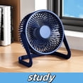 thumbnail image 6 of 5 inch Small Table Fan,Topboutique Mini Desktop Fan,Compact USB Powered Fan,Portable Desk Fans,Quiet Fan for Dorm Bedroom Room Office,Air Circulation,Head Adjustable,Blue, 6 of 8