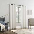 thumbnail image 6 of Sun Zero Aldwin Slub Texture Magnetic Closure 100% Blackout Grommet Curtain Panel, 40"W x 84"L, Pearl, 6 of 10