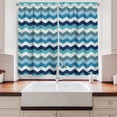 thumbnail image 2 of Ambesonne Aqua Kitchen Curtains, Retro Zig Zag Stripes, 55"x39", Pale Blue Navy Blue, 2 of 3