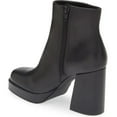 thumbnail image 2 of Steve Madden Elie Black Leather Block Heel Squared Toe Ankle Fashion Boots (Black Leather, 6.5), 2 of 6