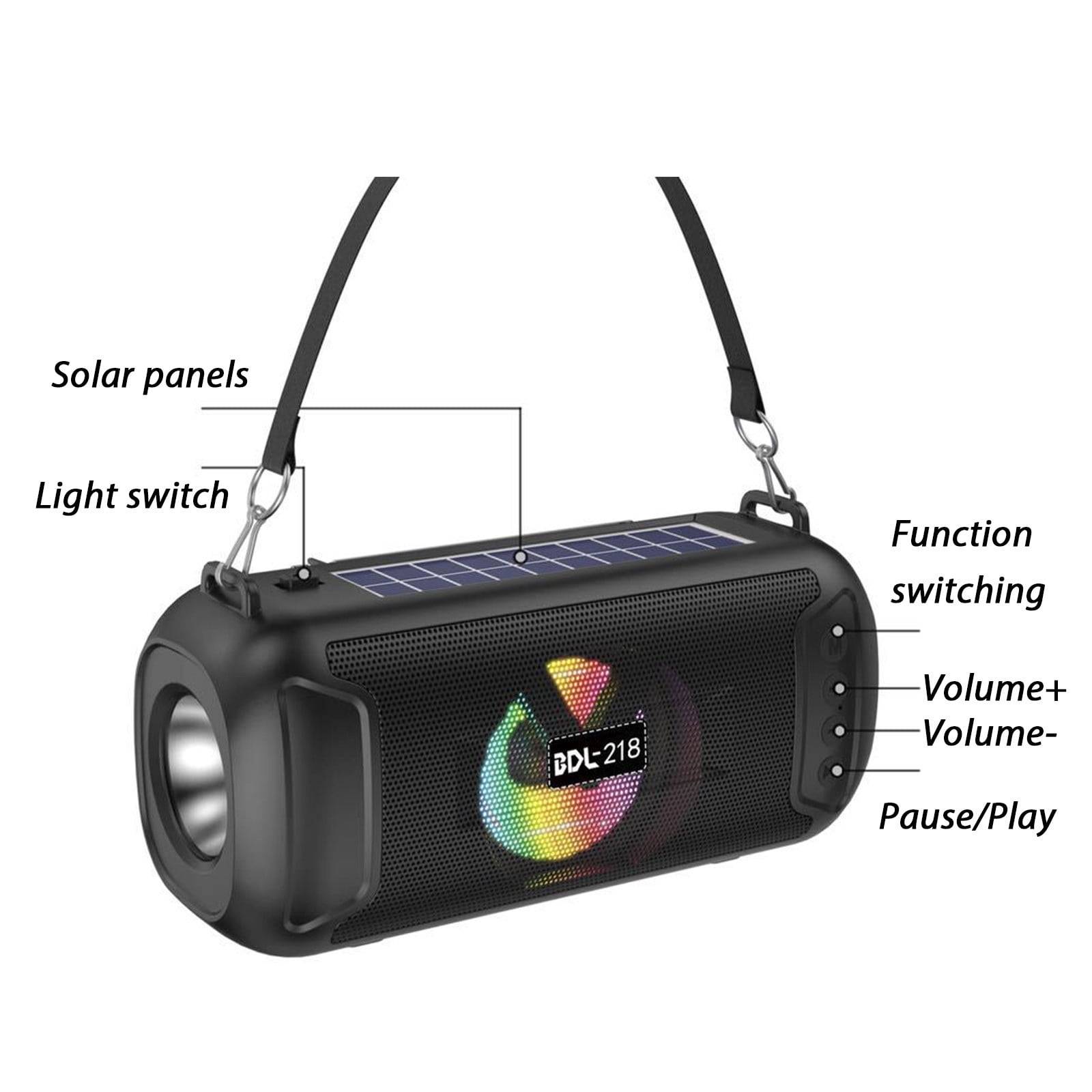 LACKUST Bluetooth Speaker, Mighty Sound, Bass, 1200mAh Power Bank, Portable Speaker With Built-in Handle For Outdoor,Black
