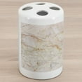 thumbnail image 1 of Marble Print Ceramic Toothbrush Holder, Mine Pattern Design Natural Fractures Realistic Stained Surface Art, Decorative Versatile Countertop for Bathroom, 4.5" X 2.7", Orange Sand Brown, 1 of 4