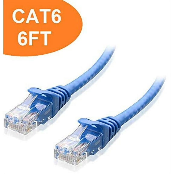 Premium Snagless Cat6 Ethernet Cable Cat6 Cable Cat 6 Cable 24 AWG, RJ45 Ethernet Patch Cable (2 Meter - Blue)