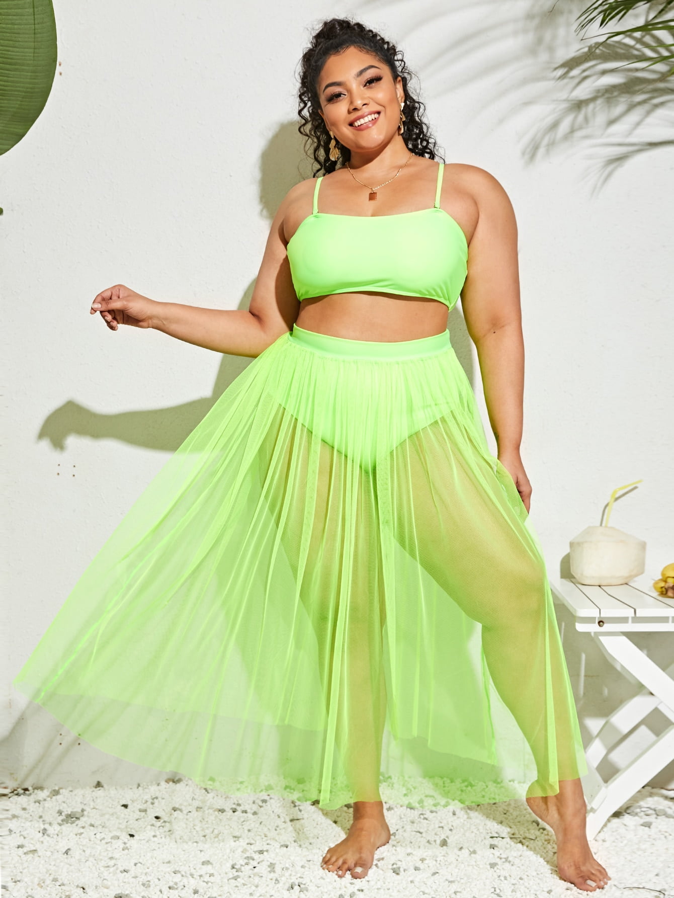 Women's 3pack Plus Neon Lime Bikini 