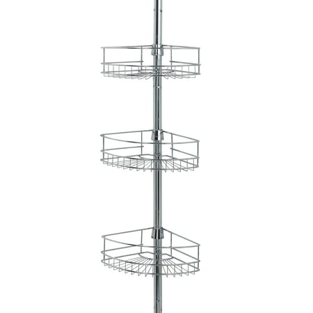 Mainstays Tension Pole Shower Caddy, Chrome (Best Suction Shower Caddy)