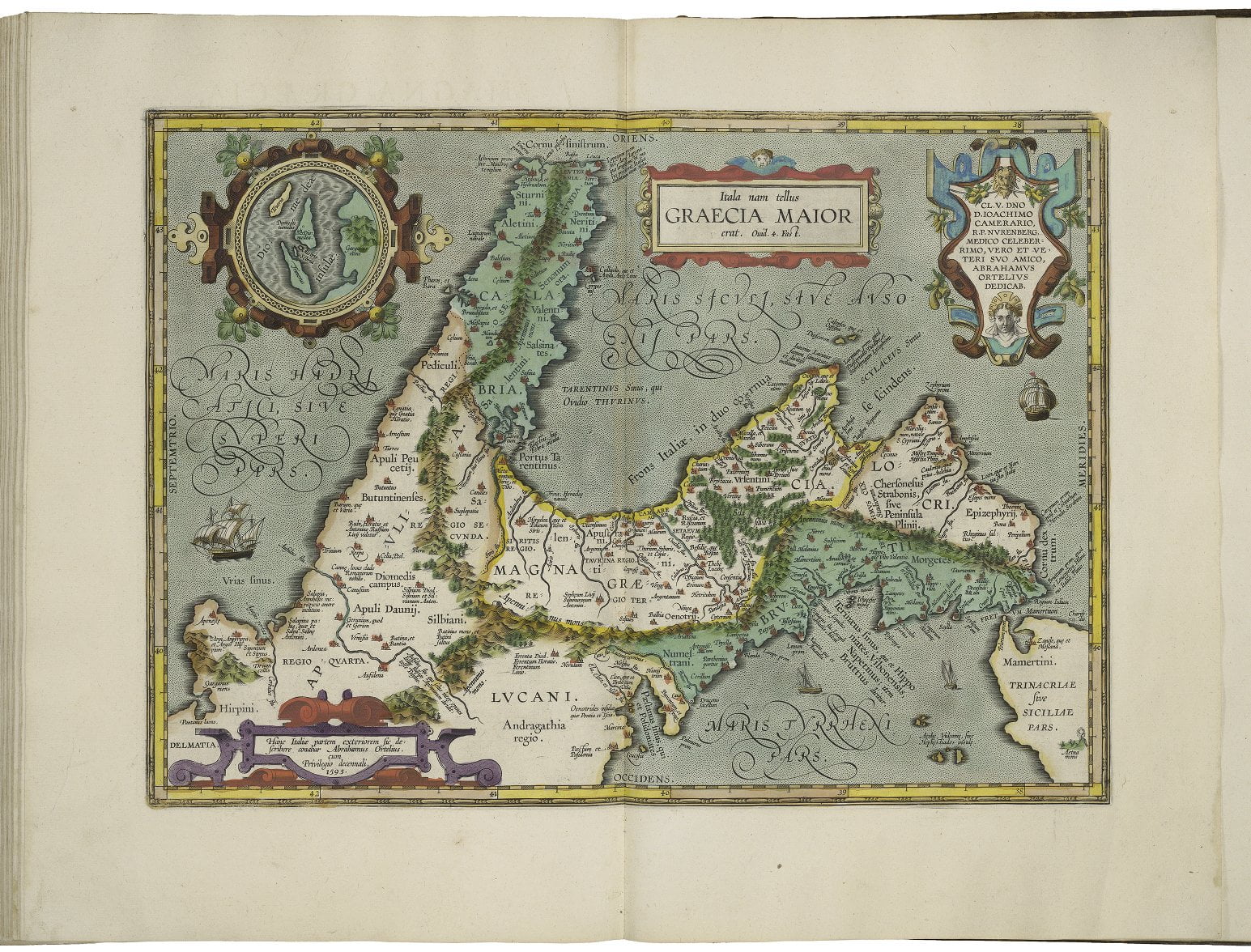 Map of Magna Graecia and inset map of the Diomede Islands - Large MAP