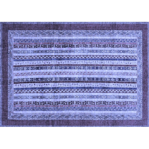 Ahgly Company Indoor Rectangle Abstract Blue Modern Area Rugs, 6' x 9'