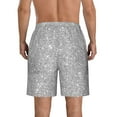 thumbnail image 3 of Kll Glittersilver Men'S Casual Summer Beach Shorts Hawaiian Shorts With Pockets-Medium, 3 of 9