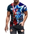 thumbnail image 3 of JURANMO Deal of The Day Mens Patriotic Shirts Short Sleeve Graphic Tees Fashion American Flag Printed T Shirts 4th of July Casual Muscle Fit Tops Big and Tall Blouses Multicolor L, 3 of 6