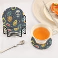 thumbnail image 5 of Fruit Skeleton 6 Pcs Drink Coasters with Holder Absorbent Coasters Woven Coasters for Drinks Table Desk Protection Home Decor, 5 of 7