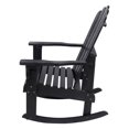 thumbnail image 3 of Shine Company Traditional Cedar Wood Adirondack Porch Rocker in Black, 3 of 4