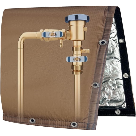 Backflow Preventer Insulated Pipe Cover (5F) Thick 6-Layer Fabric (UV Coated) Winter Freeze Protection, Water Well Pump & Sprinkler Valve Cover (14''Wx12''H) GDBWZSK1412
