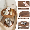 thumbnail image 5 of Skandiquip 17.7 Inch Diameter Round 2-Tier Accent Side Table Industrial End Table with Storage Shelf Wooden Top for Living Room Bedroom, Walnut, 5 of 6