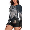 thumbnail image 2 of Attack On Titan Women's Sunscreen Shirt Long Sleeve Workout Tops Crewneck Soft Comfy Tees Casual T-Shirt M, 2 of 7