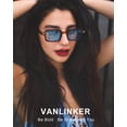 thumbnail image 3 of Gafas de Sol Retro Rectángulo VANLINKER Años 90 VL9749 Marrón Jaspeado/Azul, 3 of 6