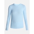 thumbnail image 4 of No Boundaries Ribbed Crewneck Tee with Long Sleeves, Women's and Women's Plus XXS-4X, 4 of 4