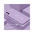thumbnail image 1 of Cute Sun Straight Edge Soft Liquid Silicone Back Bumper Compatible with iPhone Case,Couple Phone Case Cover， Purple, iPhone 12, 1 of 6