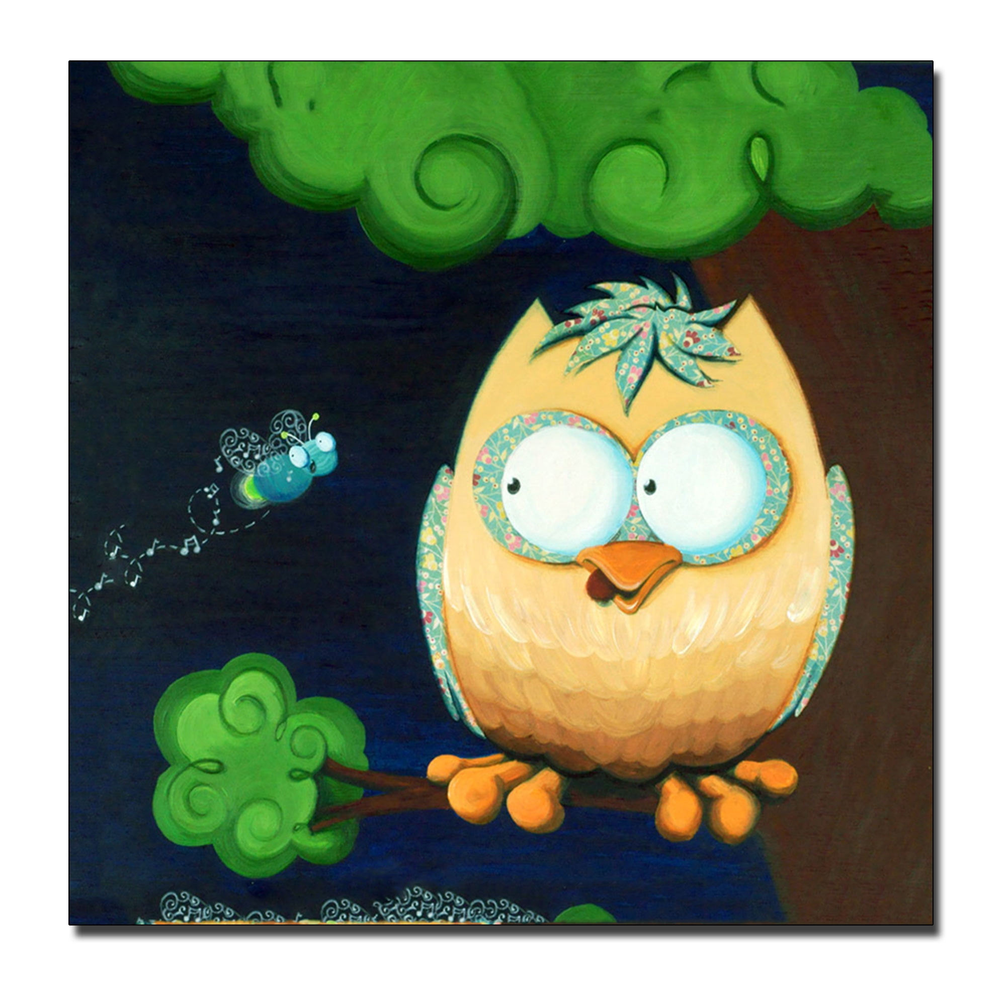 Trademark Fine Art "Owl" Canvas Art by Sylvia Masek