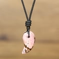 thumbnail image 5 of COAI Healing Natural Stones Black Veins Rhodonite Magatama Japanese Pendant Necklace, 5 of 5