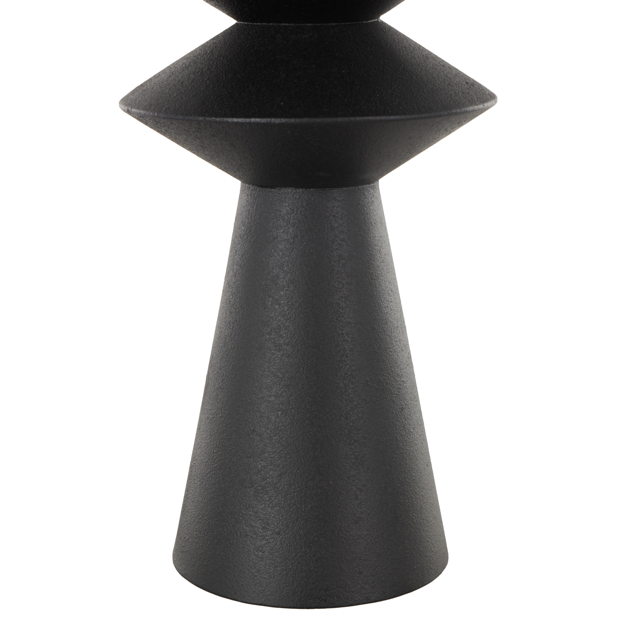 DecMode 23" Art Deco Fluted Black Metal Vase