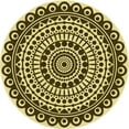 thumbnail image 1 of Ahgly Company Machine Washable Indoor Square Transitional Mustard Yellow Area Rugs, 3' Square, 1 of 7