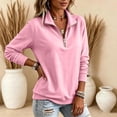 thumbnail image 5 of cocolona Half Zip Pullover Sweatshirts for Women Long Sleeve Solid Color Loose Casual Basic Sweatshirts, 5 of 7