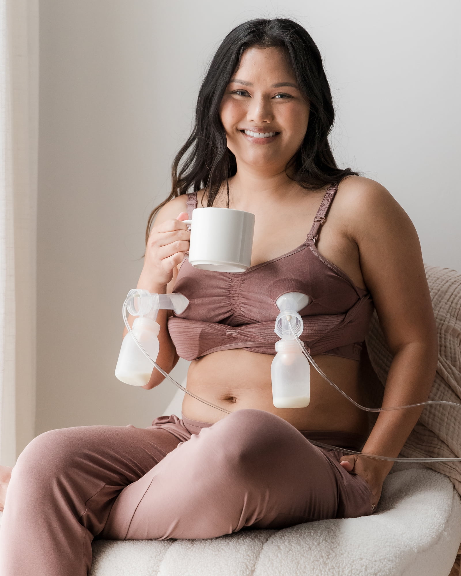 Kindred Bravely Sublime Pumping Bra Hands Free, Adjustable Pumping & Nursing Bra with EasyClip for all Breast Pumps (Twilight, Small)