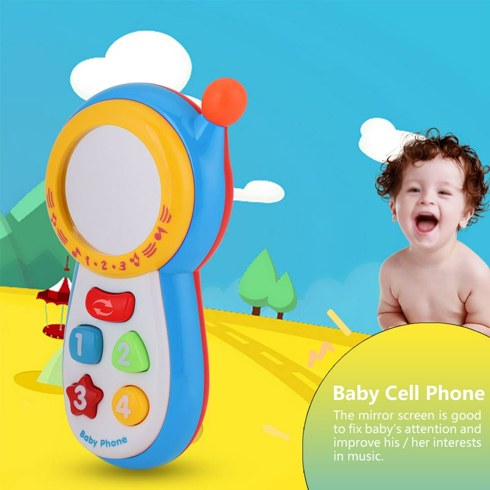 Mgaxyff Baby Mobile Toy Phone with Sound and Mirror,Educational Baby