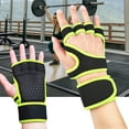 thumbnail image 4 of 1 Pair Anti-slip Silicone Shockproof Half Finger Gloves Adjustable Hook Loop Fasteners Gym Hand Wrist Palm Protector Gloves Sport Supplies, 4 of 8