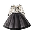 thumbnail image 1 of SDJMa - Vestido de princesa de malla con lazo y estampado de lunares de manga larga para niña pequeña, falda para niña, 1 of 4