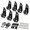 Black-8 pieces, variant on Black 8 Pieces Heavy Duty Quick Release Shovel Holder Wall Mount Hardware Brackets