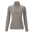 thumbnail image 4 of Chandail Col Roulé pour Femmes Hiver Tricoté Ajusté Col Montant Doux Chaud Confortable Décontracté Élégant Confortable, 4 of 8