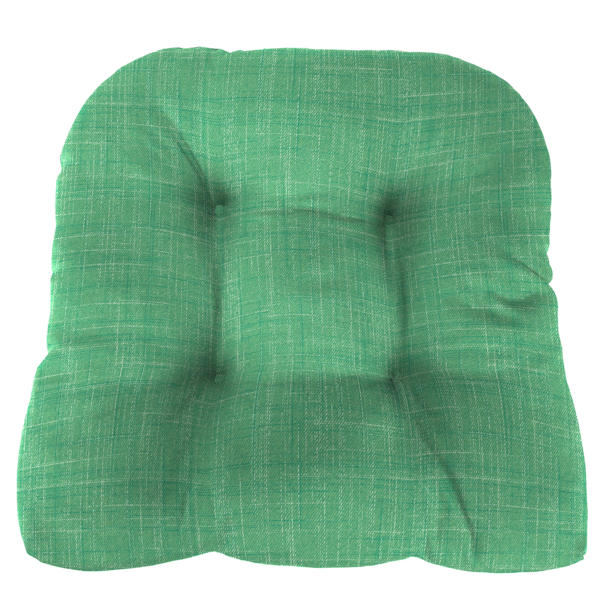 Jordan Manufacturing 18" x 18" Harlow Dill Green Crosshatch Square Tufted Contoured Outdoor Wicker Seat Cushion (2 Pack)