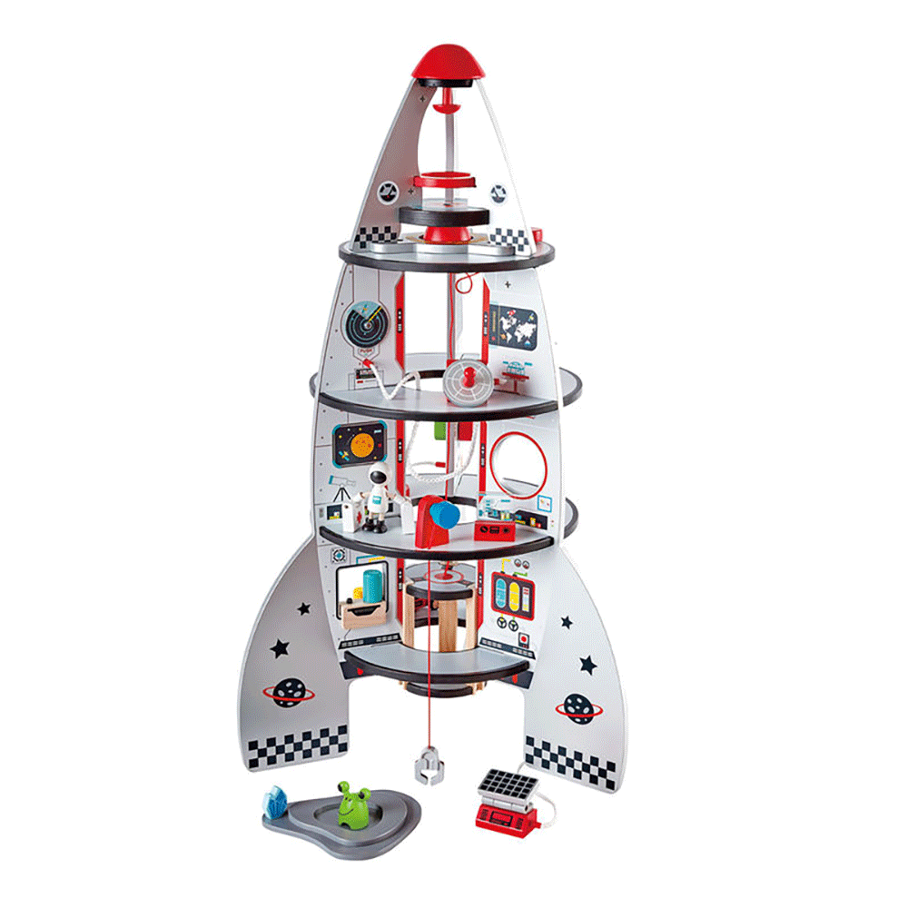 hape wooden rocket ship