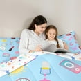 thumbnail image 4 of Manfei Cute Cowgirl Child 7-Piece King Bedding Set, Princess Butterfly Blue Cartoon Decor, 4 of 7