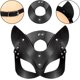 thumbnail image 2 of Máscara de gato de cuero para mujer Máscara de mujer Máscara de media cara sexy Máscara veneciana Fiestas Mascarada Máscara de bola Cosplay Accesorios de disfraces Fiesta de Halloween Negro TUNC Sencillez, 2 of 5
