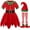 k-Red435, variant on ANINEO Child Girls Dress Gown Kids Party Elegant Elven Outfits Sets For Pageant Performance Long Sleeve Clothes Fashionable