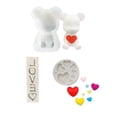 thumbnail image 2 of Moldes de silicona D, 3 moldes de silicona 3D con forma de corazón y oso, moldes para hornear DIY construidos para precisión, 2 of 8