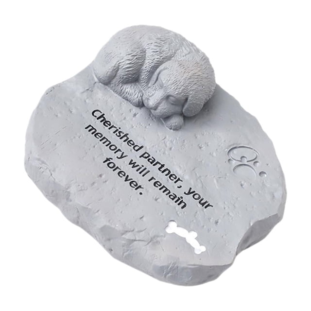Piedras conmemorativas para mascotas, lápida pequeña, resistente a la intemperie, lápida sepulcral para jardín, piedras para jardín, cama de flores, p Perro